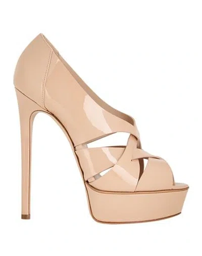 Casadei Woman Pumps Blush Size 8 Leather In Pink