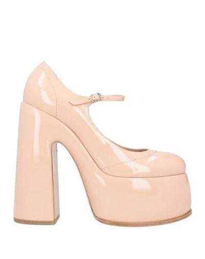 Casadei Woman Pumps Blush Size 10 Soft Leather In Pink