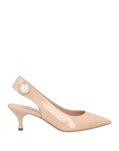 Casadei Woman Pumps Blush Size 8 Leather In Pink