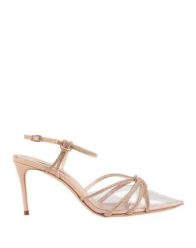 Casadei Woman Pumps Blush Size 8 Textile Fibers, Synthetic Fibers