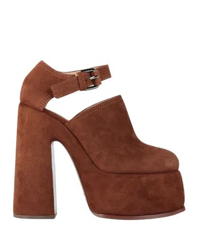 Casadei Woman Pumps Brown Size 6 Leather