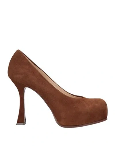 Casadei Woman Pumps Brown Size 8 Leather