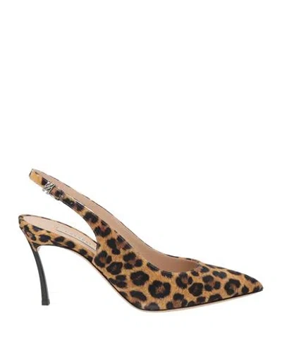 Casadei Woman Pumps Brown Size 9 Leather