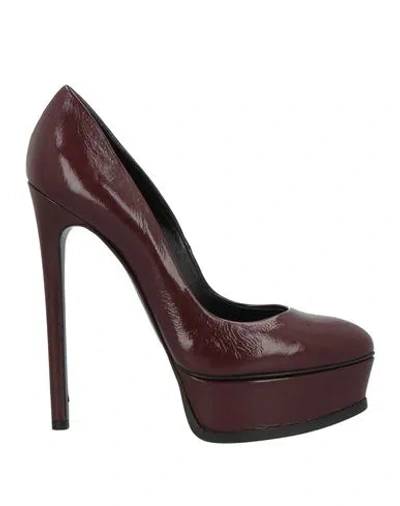 Casadei Woman Pumps Burgundy Size 7.5 Leather In Red