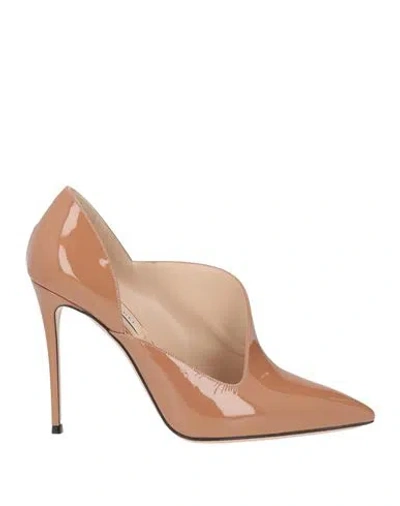 Casadei Woman Pumps Camel Size 9 Leather In Brown