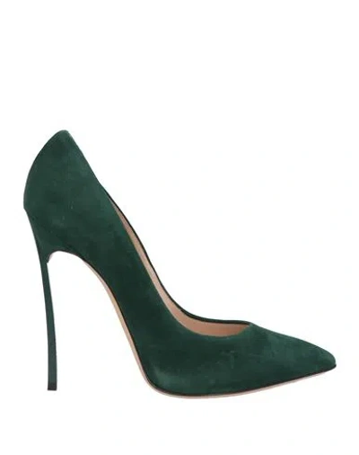 Casadei Woman Pumps Emerald Green Size 11 Soft Leather In Green