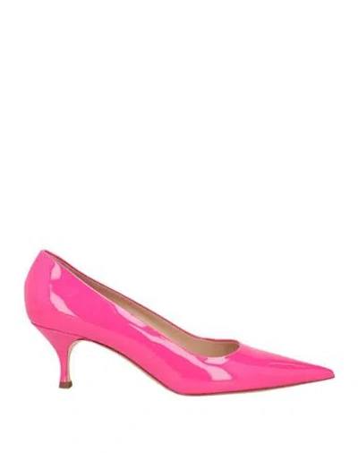Casadei Woman Pumps Fuchsia Size 10 Leather In Pink