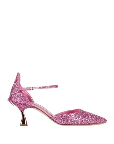 Casadei Woman Pumps Fuchsia Size 7.5 Leather In Pink