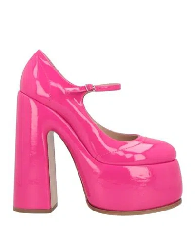 CASADEI CASADEI WOMAN PUMPS FUCHSIA SIZE 8 SOFT LEATHER