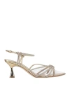 Casadei Woman Pumps Gold Size 7.5 Leather, Pvc - Polyvinyl Chloride In Gold