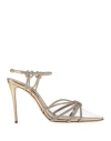 Casadei Woman Pumps Gold Size 8 Leather, Plastic In Gold