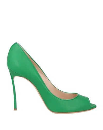 Casadei Woman Pumps Green Size 6 Leather