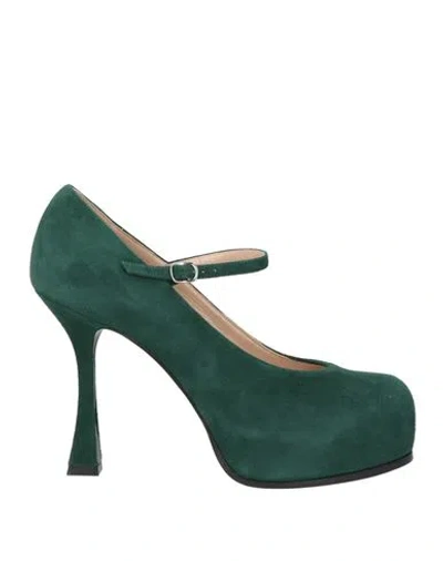 Casadei Woman Pumps Green Size 7.5 Leather