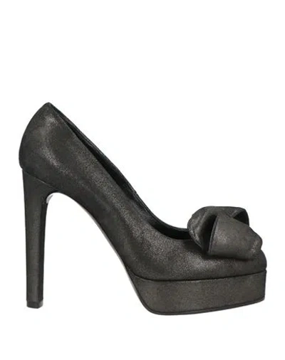 Casadei Woman Pumps Gunmetal Size 8 Leather