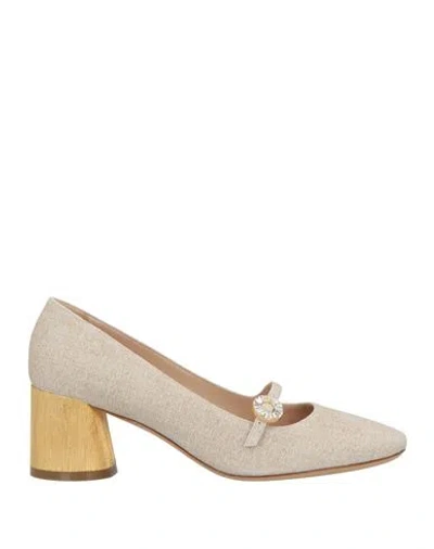 Casadei Woman Pumps Ivory Size 8 Leather In Neutral