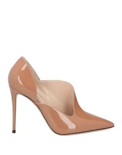 Casadei Woman Pumps Light Brown Size 8 Leather In Beige