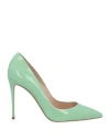 Casadei Woman Pumps Light Green Size 8 Leather In Verde Blu E Verdi