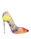 Casadei Woman Pumps Acid Green Size 12 Textile Fibers In Green