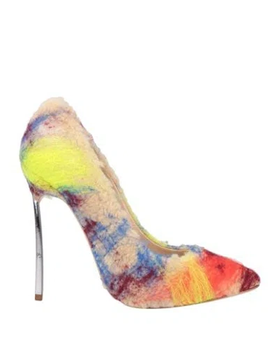 Casadei Woman Pumps Acid Green Size 12 Textile Fibers