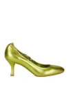 Casadei Woman Pumps Acid Green Size 11 Leather In Green