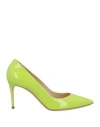Casadei Woman Pumps Lime Green Size 8 Leather In Brown