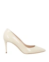 Casadei Woman Pumps Off White Size 7 Leather
