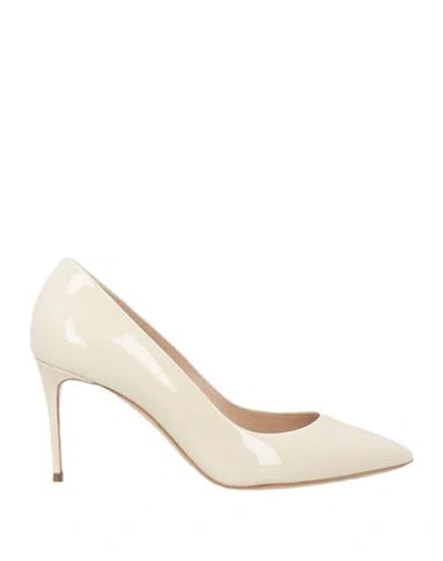 Casadei Woman Pumps Off White Size 7 Leather