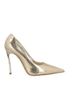 Casadei Woman Pumps Platinum Size 8 Synthetisches Material In Gray