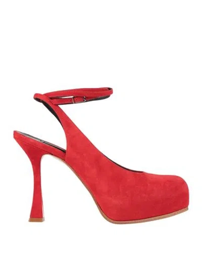 Casadei Woman Pumps Red Size 10 Soft Leather