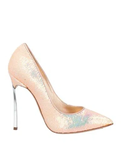 Casadei Woman Pumps Rose Gold Size 7.5 Textile Fibers