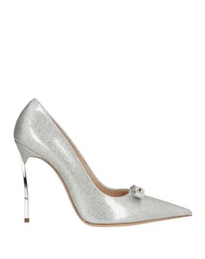 Casadei Woman Pumps Silver Size 12 Leather In Multi