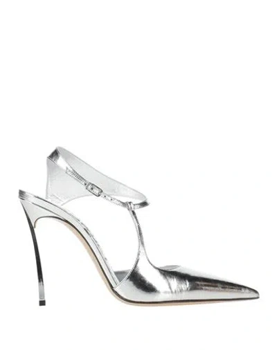 Casadei Woman Pumps Silver Size 6 Leather