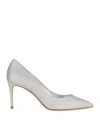 Casadei Woman Pumps Silver Size 6 Soft Leather
