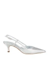Casadei Woman Pumps Silver Size 8 Leather In Silver