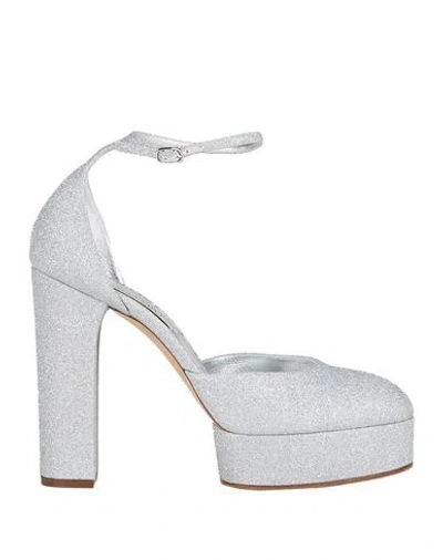 Casadei Woman Pumps Silver Size 8 Textile Fibers