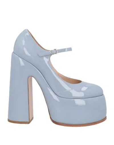 Casadei Woman Pumps Sky Blue Size 7 Soft Leather