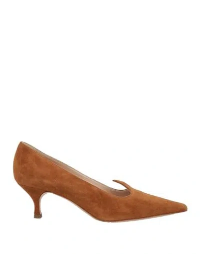 Casadei Woman Pumps Tan Size 8 Leather