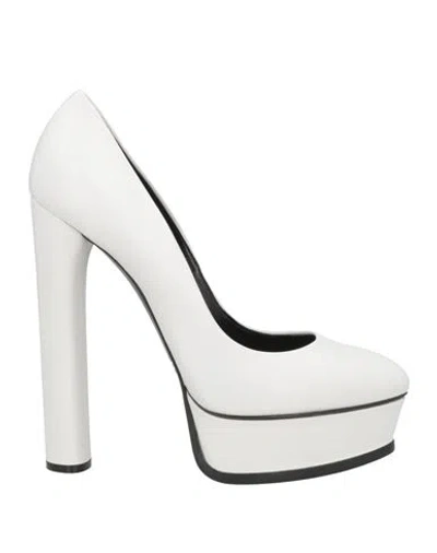 Casadei Woman Pumps White Size 11 Leather
