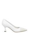 Casadei Woman Pumps White Size 6.5 Synthetisches Material In White