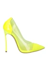 Casadei Woman Pumps Lime Green Size 8 Rubber, Textile Fibers