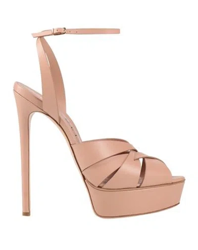 Casadei Woman Sandals Antique Rose Size 11 Leather In Pink