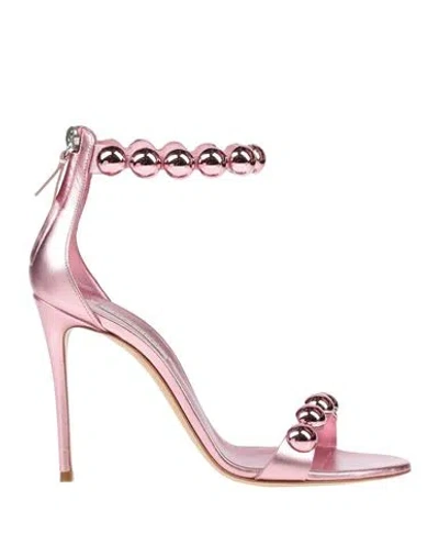 Casadei Woman Sandals Antique Rose Size 7 Leather In Rosa Pastello
