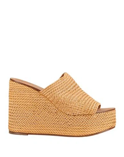 Casadei Woman Sandals Apricot Size 11 Soft Leather In Orange