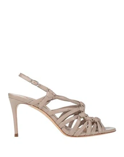 Casadei Woman Sandals Beige Size 5 Leather In Neutral