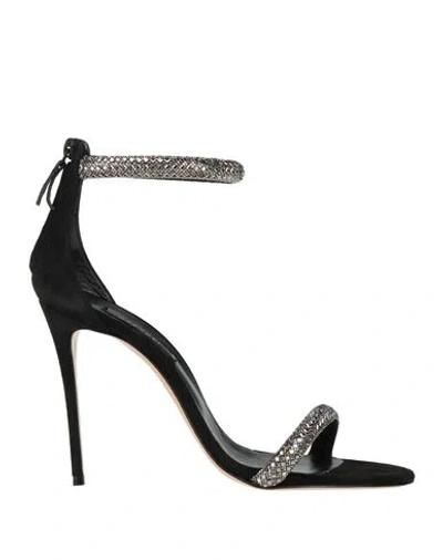 Casadei Woman Sandals Black Size 11 Leather