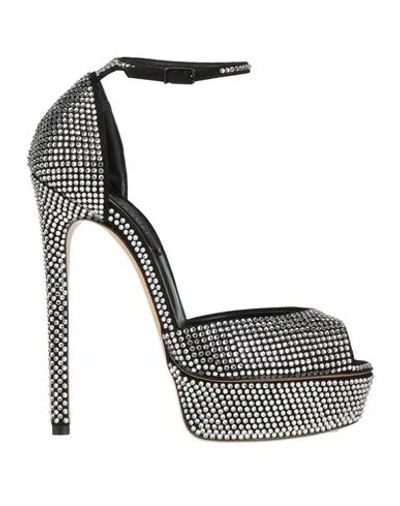 Casadei Woman Sandals Black Size 11 Soft Leather