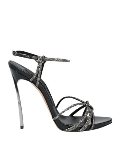 Casadei Woman Sandals Black Size 6 Leather