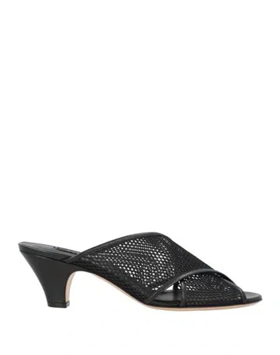 Casadei Woman Sandals Black Size 7 Leather, Synthetic Material