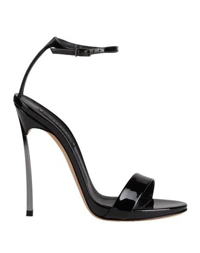 Casadei Woman Sandals Black Size 7.5 Leather