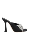 Casadei Butterfly Geraldine 100mm Satin Mules In Black